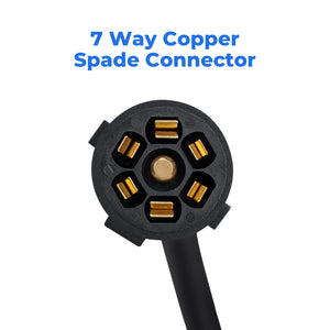 RA- AP036 7' 7-Way Trailer Plug Connector Cord 7-Pin: Heavy Duty, Weatherproof, Corrosion Resistant