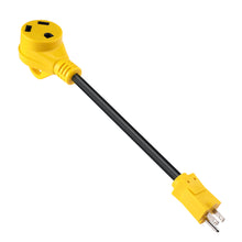 Load image into Gallery viewer, RA-AP02 Dog Bone RV Adaptor 15amp Male to 30amp Female 12&quot; 12AWG/3 Cord With Handles