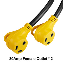 Load image into Gallery viewer, RA-AP06 Y Adapter 50 Amp Plug to (2) RV 30 Amp Connector 10AWG/3+8AWG/1,10AWG/3C, With Handles