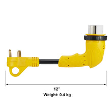 Load image into Gallery viewer, RA- AP031  12&quot; RV Electrical Adapter 30A male to 50A female with right angle twist lock, 10AWG